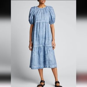 THE GREAT. Blue Midi Dress